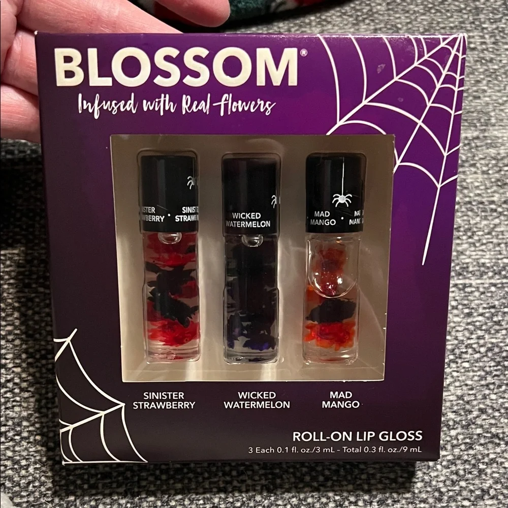 NWT Blossom Roll On Lip Gloss- 3 pack